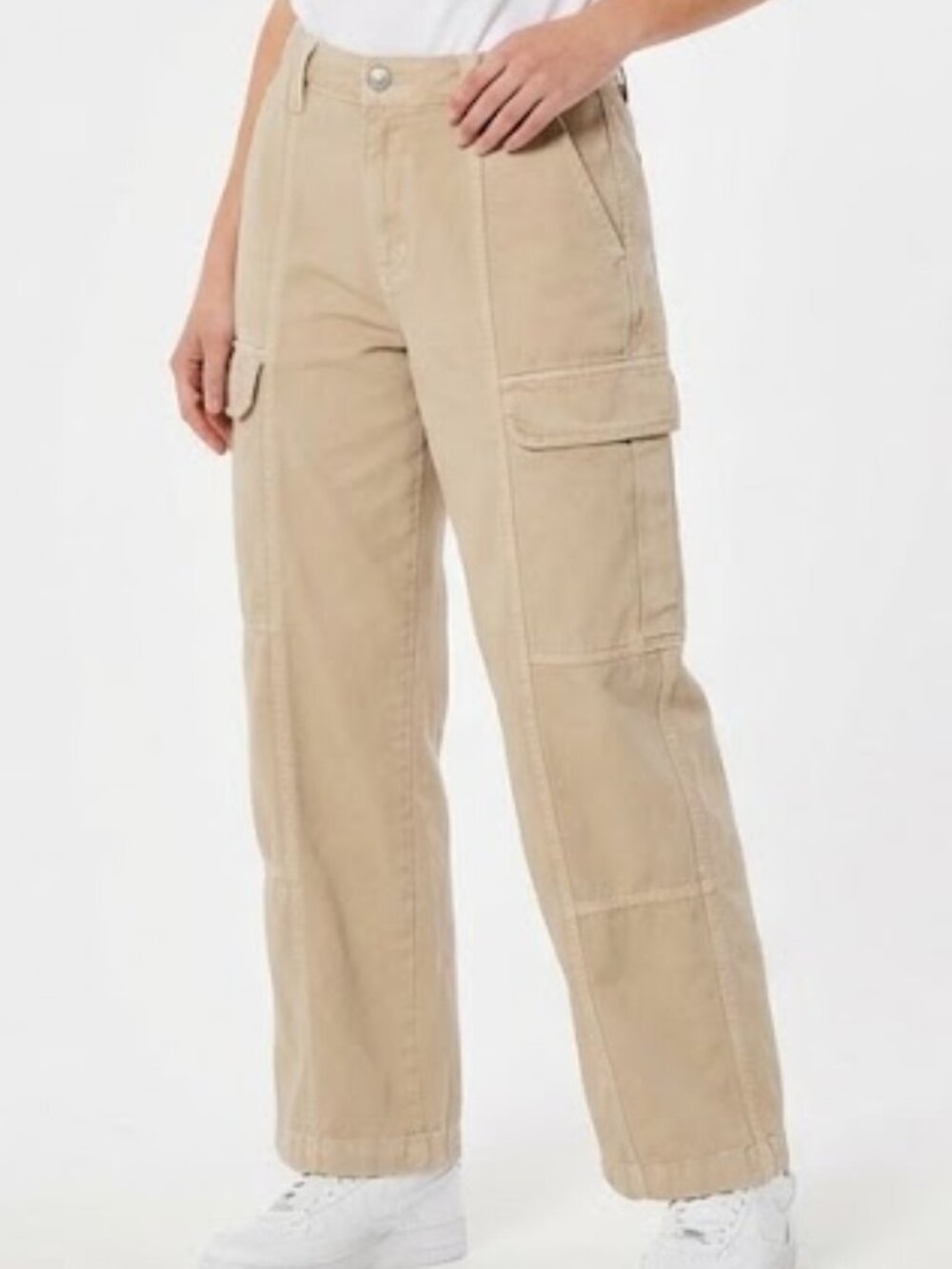 PacSun Low Rise Puddle Cargo Jeans Large Tan Relaxed Streetwear Gorpcore Casual